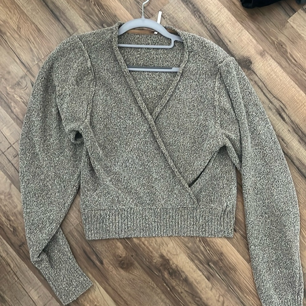 Free People Shimmer Cross Sweater